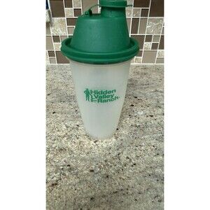 Hidden Valley Ranch Dressing Shaker Blender Mixer Green 16oz w/Wheel Vintage
